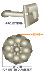4 1/2" Diameter Holdback With Post Size Diagram